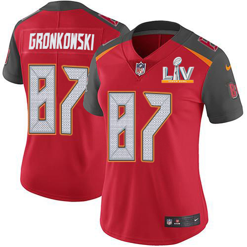 Buccaneers #87 Rob Gronkowski Red Team Color Women's Super Bowl LV Bound Stitched Vapor Untouchable Limited Jersey cheap jerseys for sale - CheapJerseys.Shop