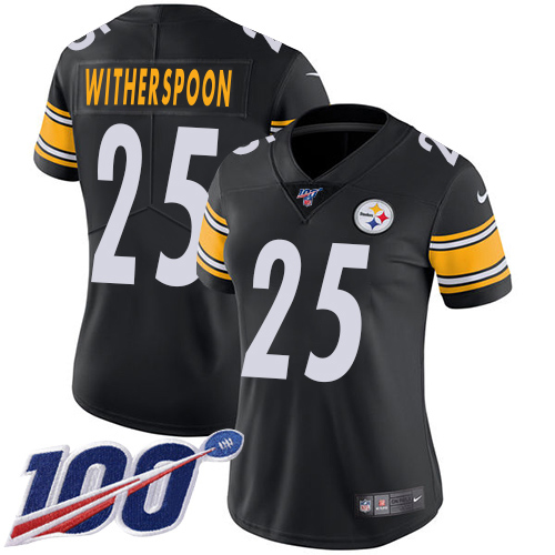 Steelers #25 Ahkello Witherspoon Black Team Color Women's Stitched 100th Season Vapor Limited Jersey cheap jerseys for sale - CheapJerseys.Shop