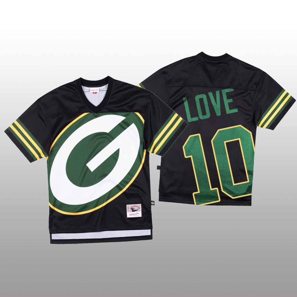 Green Bay Packers #10 Jordan Love Black Men's Mitchell & Nell Big Face Fashion Limited Jersey cheap jerseys for sale - CheapJerseys.Shop