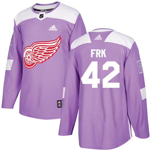 Detroit Red Wings #42 Martin Frk Purple Authentic Fights Cancer Stitched Jersey Men's cheap jerseys for sale - CheapJerseys.Shop