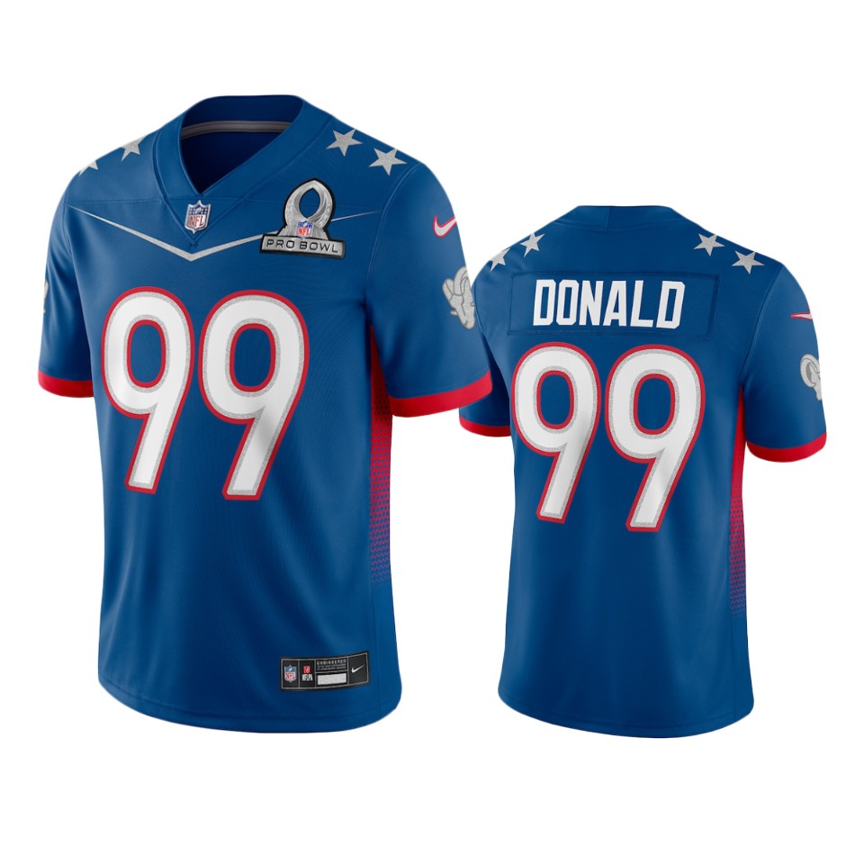 Rams #99 Aaron Donald Men's 2022 NFC Pro Bowl Game Jersey Royal cheap jerseys for sale - CheapJerseys.Shop