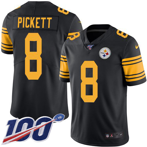 Steelers #8 Kenny Pickett Black Men's Stitched Limited Rush 100th Season Jersey cheap jerseys for sale - CheapJerseys.Shop