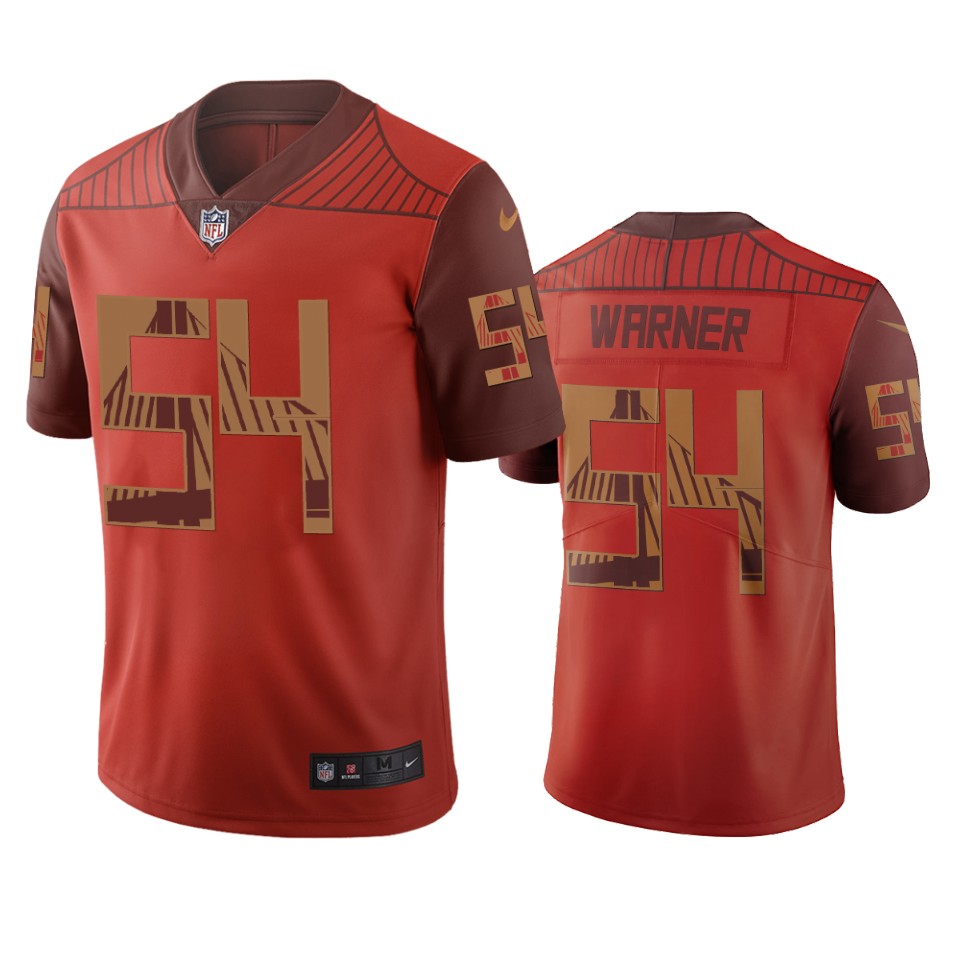 San Francisco 49ers #54 Fred Warner Orange Vapor Limited City Edition Jersey cheap jerseys for sale - CheapJerseys.Shop
