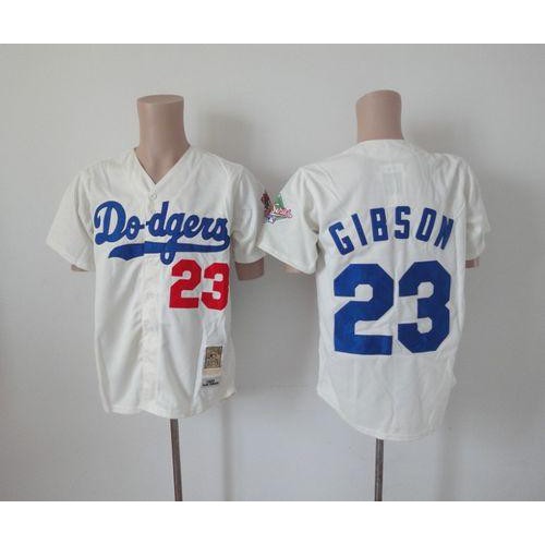 Mitchell And Ness Los Angeles Dodgers #23 Kirk Gibson Cream Throwback Stitched Jersey Men's cheap jerseys for sale - CheapJerseys.Shop