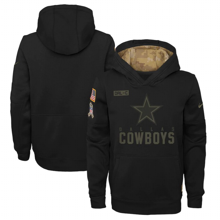 Dallas Cowboys Youth 2020 Salute To Service Pullover Performance Hoodie Black cheap jerseys for sale - CheapJerseys.Shop