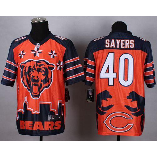 Chicago Bears #40 Gale Sayers Orange Men's Stitched Elite Noble Fashion Jersey Men's cheap jerseys for sale - CheapJerseys.Shop