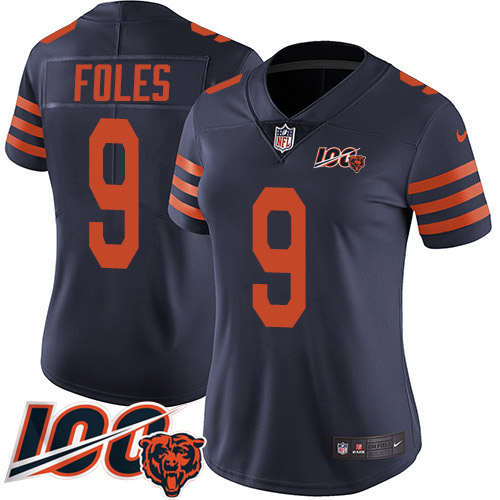 Chicago Bears #9 Nick Foles Navy Blue Alternate Women's Stitched 100th Season Vapor Untouchable Limited Jersey Womens cheap jerseys for sale - CheapJerseys.Shop