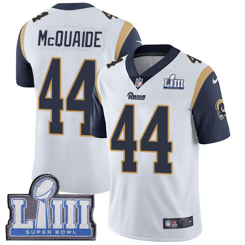 Los Angeles Rams #44 Jacob McQuaide White Super Bowl LIII Bound Men's Stitched Vapor Untouchable Limited Jersey Men's cheap jerseys for sale - CheapJerseys.Shop