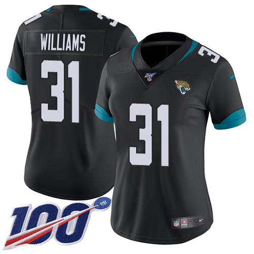 Jaguars #31 Darious Williams Black Team Color Women's Stitched 100th Season Vapor Untouchable Limited Jersey cheap jerseys for sale - CheapJerseys.Shop
