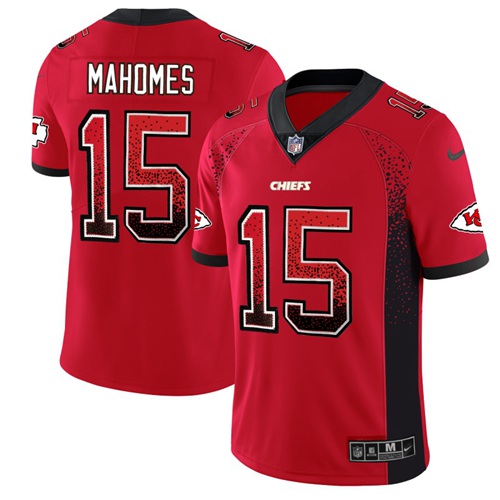 Chiefs #15 Patrick Mahomes Red Team Color Men's Stitched Limited Rush Drift Fashion Jersey cheap jerseys for sale - CheapJerseys.Shop