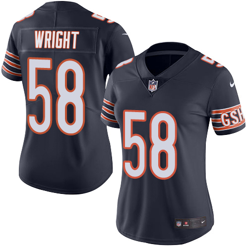 Bears #58 Darnell Wright Navy Blue Team Color Women's Stitched Vapor Untouchable Limited Jersey cheap jerseys for sale - CheapJerseys.Shop