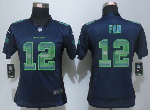 Seahawks #12 Fan Steel Blue Team Color Women's Stitched Elite Strobe Jersey cheap jerseys for sale - CheapJerseys.Shop