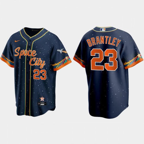 Houston Houston Astros #23 Michael Brantley Navy Men's 2021 City Connect Replica Jersey Men's cheap jerseys for sale - CheapJerseys.Shop