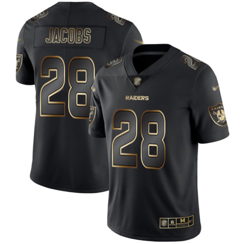 Raiders #28 Josh Jacobs Black/Gold Men's Stitched Vapor Untouchable Limited Jersey cheap jerseys for sale - CheapJerseys.Shop