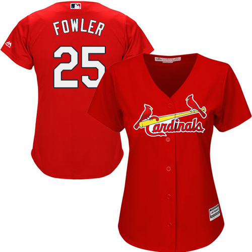 St.Louis Cardinals #25 Dexter Fowler Red Alternate Women's Stitched Jersey Womens cheap jerseys for sale - CheapJerseys.Shop
