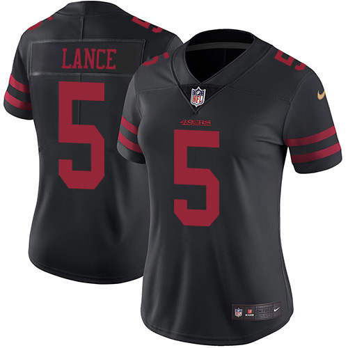 San Francisco 49ers #5 Trey Lance Black Alternate Women's Stitched Vapor Untouchable Limited Jersey cheap jerseys for sale - CheapJerseys.Shop