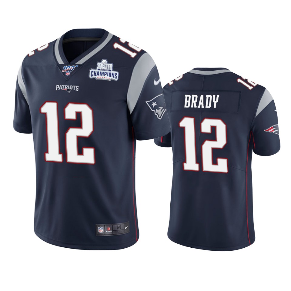 New England Patriots #12 Tom Brady Navy Super Bowl LIII Champions Vapor Limited Jersey cheap jerseys for sale - CheapJerseys.Shop