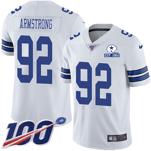 Dallas Cowboys #92 Dorance Armstrong White Men's Stitched With Established In 1960 Patch 100th Season Vapor Untouchable Limited Jersey Men's cheap jerseys for sale - CheapJerseys.Shop