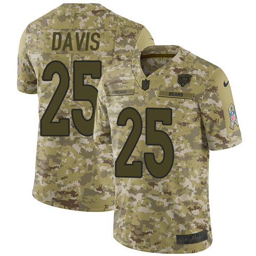 Chicago Bears #25 Mike Davis Camo Men's Stitched Limited 2018 Salute To Service Jersey Men's cheap jerseys for sale - CheapJerseys.Shop