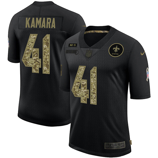 New Orleans Saints #41 Alvin Kamara Men's 2020 Salute To Service Camo Limited Jersey Black cheap jerseys for sale - CheapJerseys.Shop