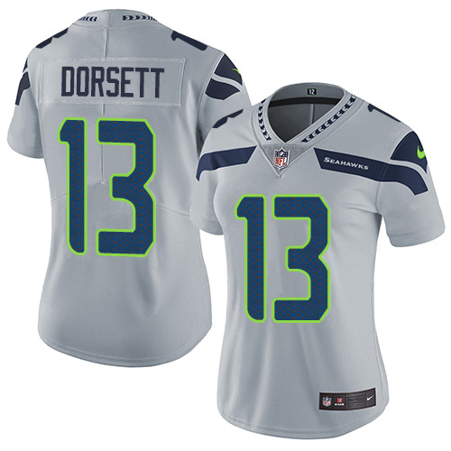 Seattle Seahawks #13 Phillip Dorsett Grey Alternate Women's Stitched Vapor Untouchable Limited Jersey Womens cheap jerseys for sale - CheapJerseys.Shop