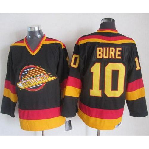 Vancouver Canucks #10 Pavel Bure Black/Gold CCM Throwback Stitched Jersey Men's cheap jerseys for sale - CheapJerseys.Shop