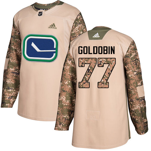 Vancouver Canucks #77 Nikolay Goldobin Camo Authentic 2017 Veterans Day Youth Stitched Jersey Youth cheap jerseys for sale - CheapJerseys.Shop
