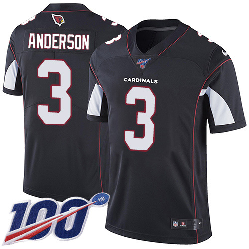 Arizona Cardinals #3 Drew Anderson Black Alternate Men's Stitched 100th Season Vapor Limited Jersey Men's cheap jerseys for sale - CheapJerseys.Shop