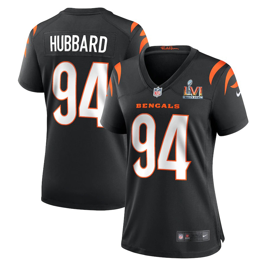 Cincinnati Bengals #94 Sam Hubbard White Super Bowl LVI Patch Women's Game Jersey cheap jerseys for sale - CheapJerseys.Shop