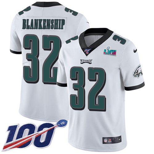 Eagles #32 Reed Blankenship White Super Bowl LVII Patch Men's Stitched 100th Season Vapor Untouchable Limited Jersey cheap jerseys for sale - CheapJerseys.Shop