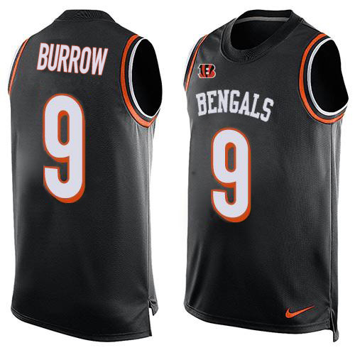 Bengals #9 Joe Burrow Black Team Color Men's Stitched Limited Tank Top Jersey cheap jerseys for sale - CheapJerseys.Shop
