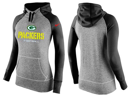 Women's Green Bay Packers Performance Hoodie Grey & Black cheap jerseys for sale - CheapJerseys.Shop