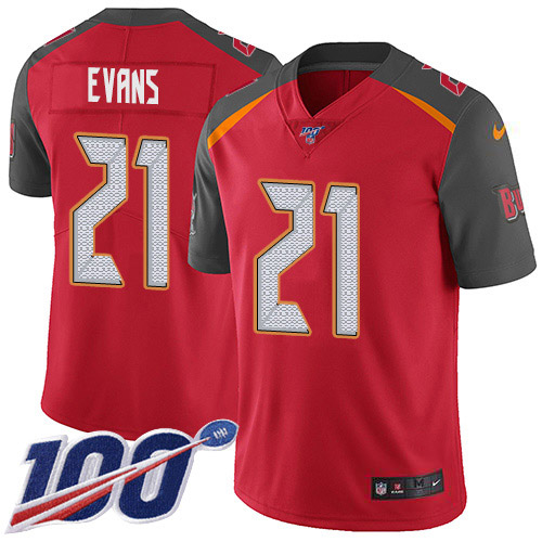 Tampa Bay Buccaneers #21 Justin Evans Red Team Color Youth Stitched 100th Season Vapor Untouchable Limited Jersey Youth cheap jerseys for sale - CheapJerseys.Shop