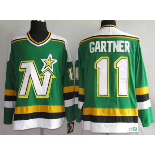 Dallas Stars #11 Mike Gartner Stitched Green CCM Throwback Jersey Men's cheap jerseys for sale - CheapJerseys.Shop