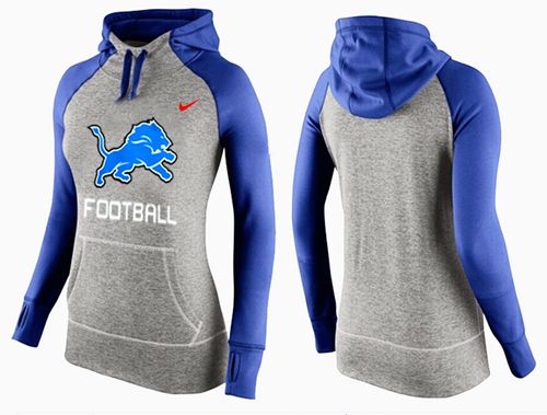 Women's Detroit Lions Performance Hoodie Grey & Blue_1 cheap jerseys for sale - CheapJerseys.Shop