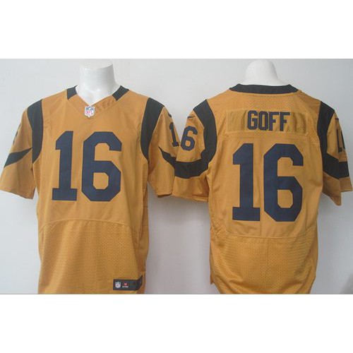 Los Angeles Rams #16 Jared Goff Gold Men's Stitched Elite Rush Jersey Men's cheap jerseys for sale - CheapJerseys.Shop
