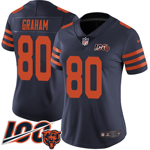 Chicago Bears #80 Jimmy Graham Navy Blue Alternate Women's Stitched 100th Season Vapor Untouchable Limited Jersey Womens cheap jerseys for sale - CheapJerseys.Shop