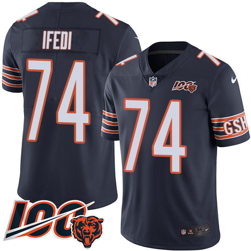 Chicago Bears #74 Germain Ifedi Navy Blue Team Color Men's Stitched 100th Season Vapor Untouchable Limited Jersey Men's cheap jerseys for sale - CheapJerseys.Shop