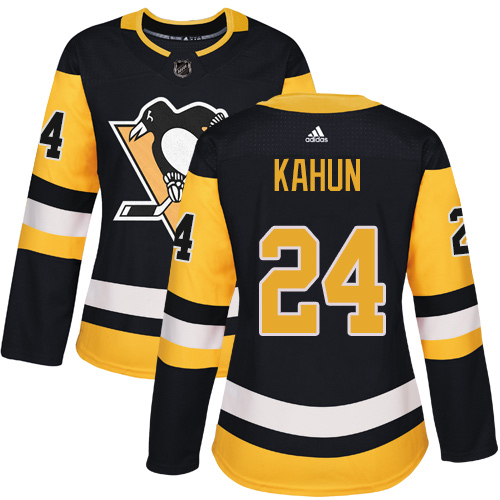 Pittsburgh Penguins #24 Dominik Kahun Black Home Authentic Women's Stitched Jersey Womens cheap jerseys for sale - CheapJerseys.Shop