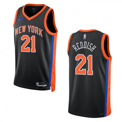 New York New York Knicks #21 Cam Reddish Unisex Black 2022-23 Swingman Jersey - City Edition Mens cheap jerseys for sale - CheapJerseys.Shop
