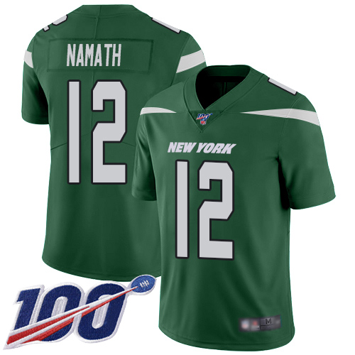 Jets #12 Joe Namath Green Team Color Men's Stitched 100th Season Vapor Limited Jersey cheap jerseys for sale - CheapJerseys.Shop