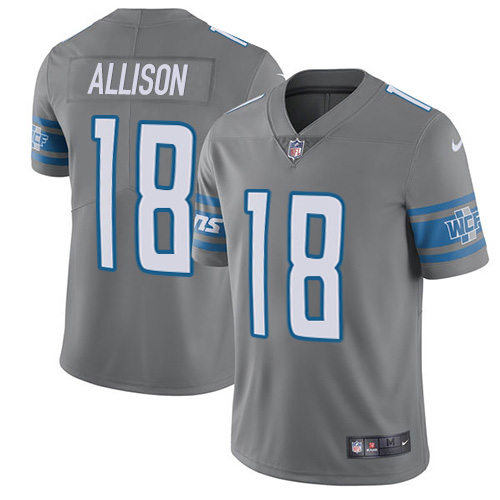 Detroit Lions #18 Geronimo Allison Gray Men's Stitched Limited Rush Jersey Men's cheap jerseys for sale - CheapJerseys.Shop