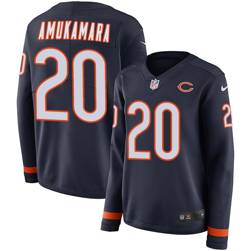 Chicago Bears #20 Prince Amukamara Navy Blue Team Color Women's Stitched Limited Therma Long Sleeve Jersey Womens cheap jerseys for sale - CheapJerseys.Shop
