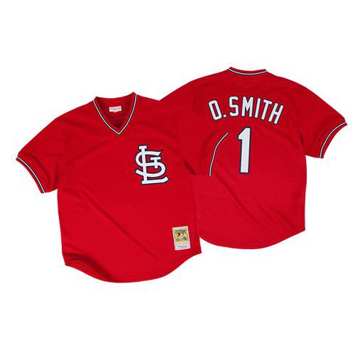 Mitchell And Ness 1996 St.Louis Cardinals #1 Ozzie Smith Red Stitched Jersey Men's cheap jerseys for sale - CheapJerseys.Shop