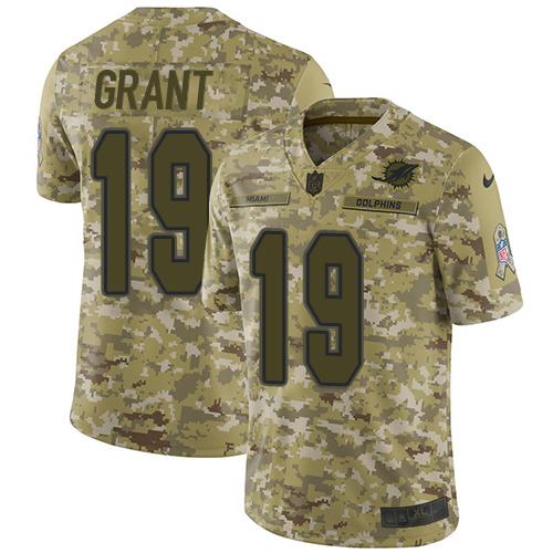Miami Dolphins #19 Jakeem Grant Camo Men's Stitched Limited 2018 Salute To Service Jersey Men's cheap jerseys for sale - CheapJerseys.Shop
