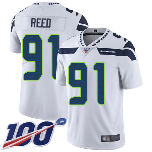 Seattle Seahawks #91 Jarran Reed White Youth Stitched 100th Season Vapor Limited Jersey Youth cheap jerseys for sale - CheapJerseys.Shop