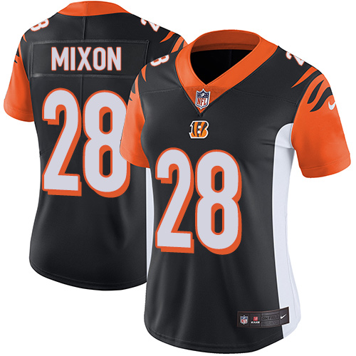 Bengals #28 Joe Mixon Black Team Color Women's Stitched Vapor Untouchable Limited Jersey cheap jerseys for sale - CheapJerseys.Shop