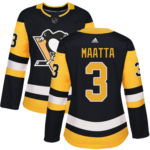 Pittsburgh Penguins #3 Olli Maatta Black Home Authentic Women's Stitched Jersey Womens cheap jerseys for sale - CheapJerseys.Shop