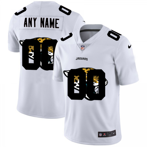 Jacksonville Jaguars Custom White Men's Team Logo Dual Overlap Limited Jersey cheap jerseys for sale - CheapJerseys.Shop