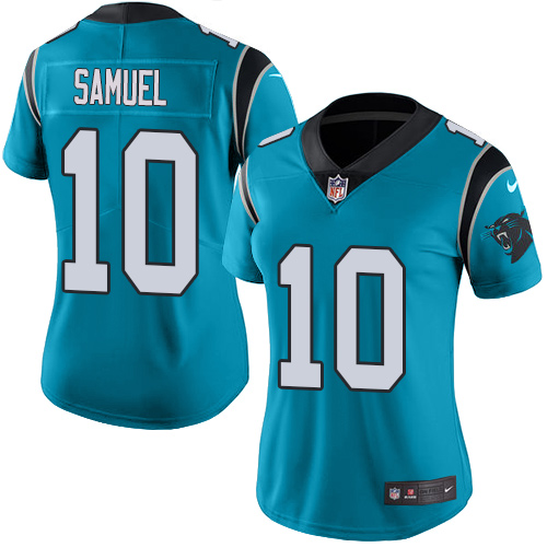 Carolina Panthers #10 Curtis Samuel Blue Alternate Women's Stitched Vapor Untouchable Limited Jersey Womens cheap jerseys for sale - CheapJerseys.Shop